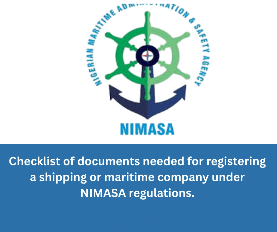 NIMASA Shipping Licence Registration Requirements